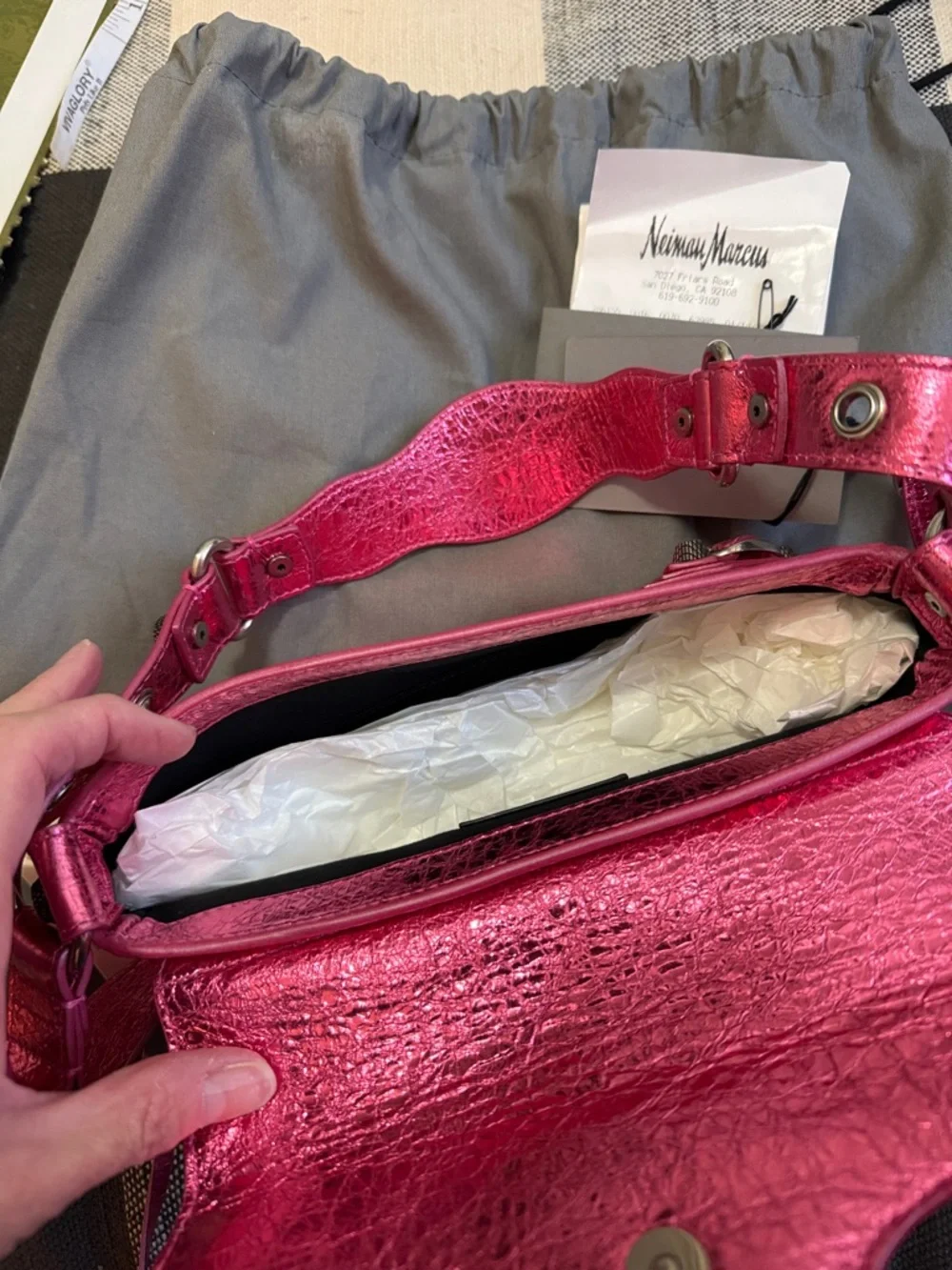 Balenciaga Metallic Pink Mini Shoulder Bag - Picture 4 of 4